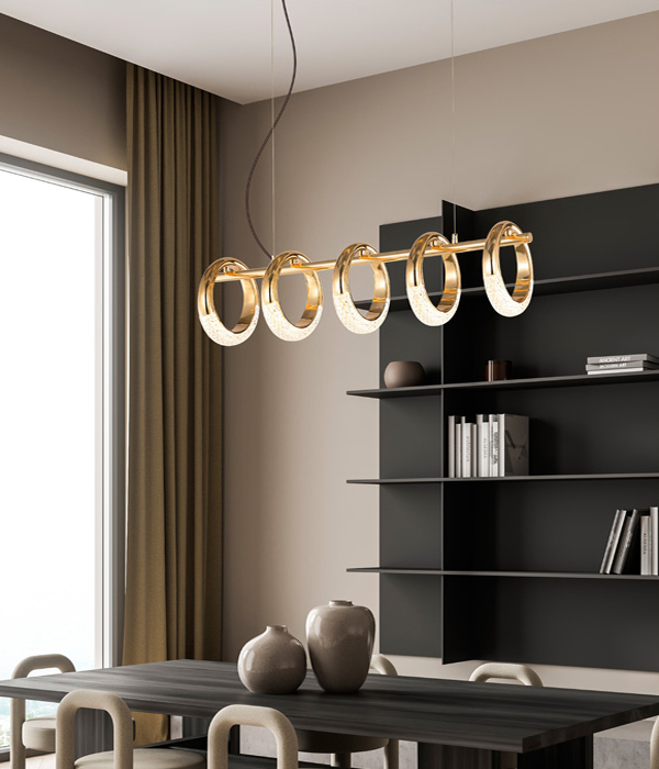 시누스 5등 LED 펜던트, 식탁등, 인테리어 펜던트조명(골드)